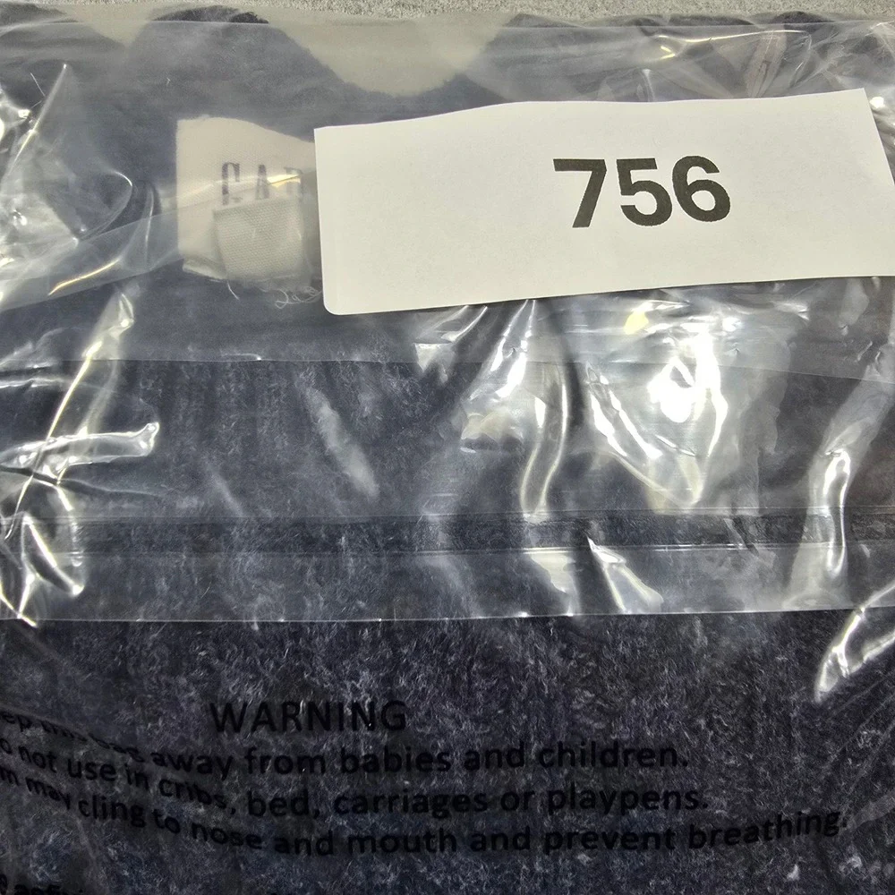 Gap Mens Medium Blue Sweater Crewneck Cable Knit Marled Cotton Blend
